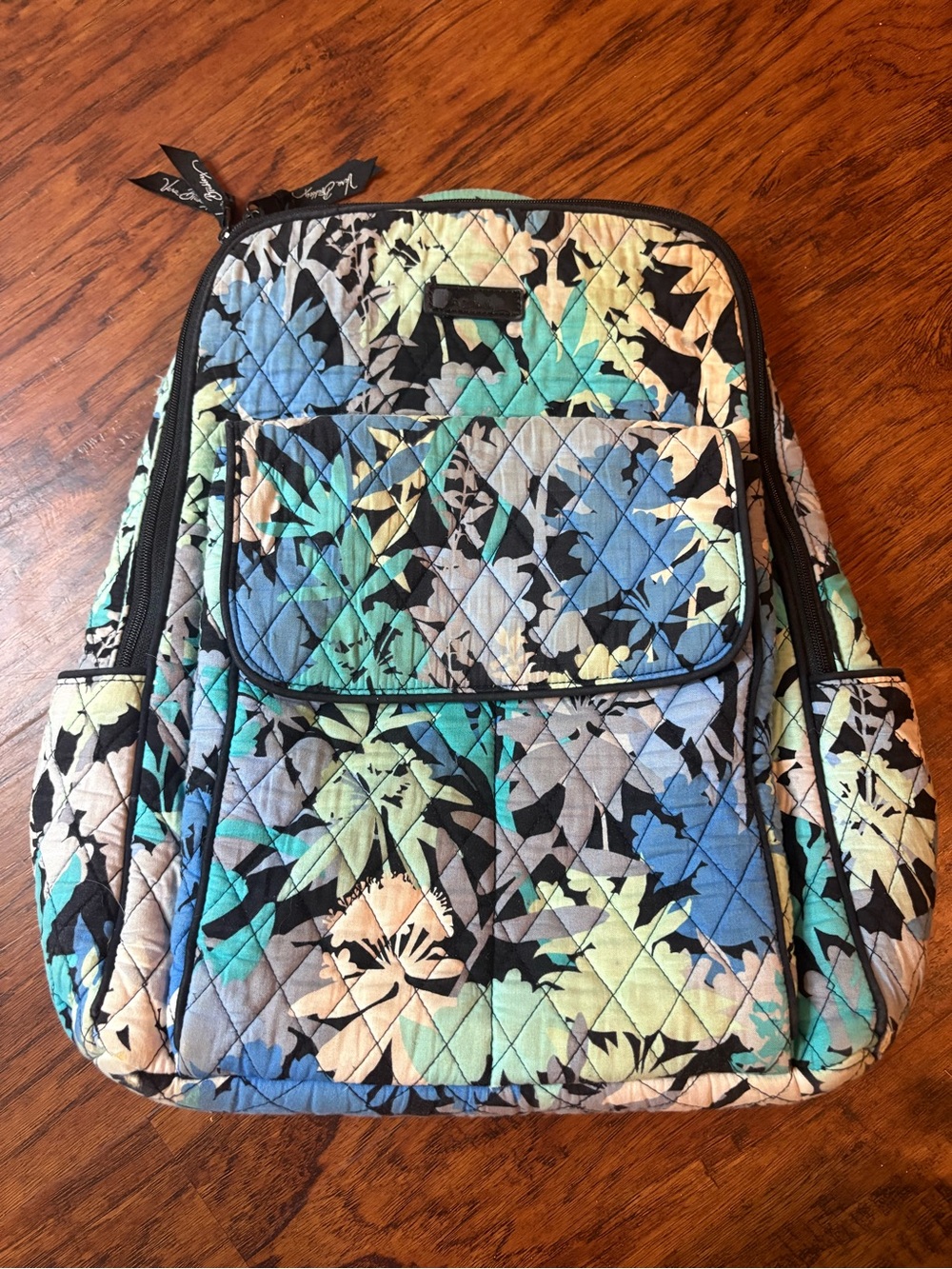 Vera Bradley Blue Floral Quilted Backpack